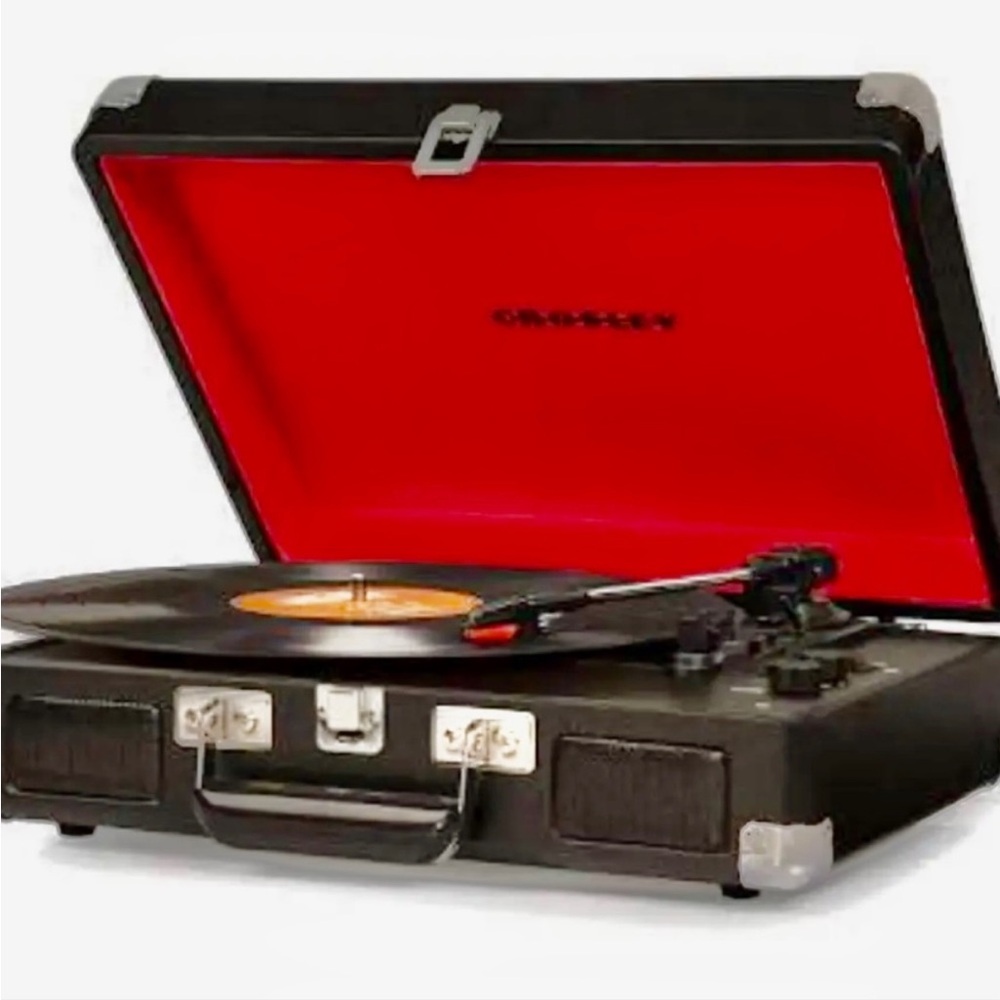 Crosley Cruiser Black Suitcase Turntable Record Player Mic build in Bluetooth